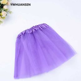 5OO7 Robe tutu ywhuansen 3 couches en tulle fille fête porte des robes princesse blanche jupe tutu pour enfants danser l'été court court saias menina costume d240507