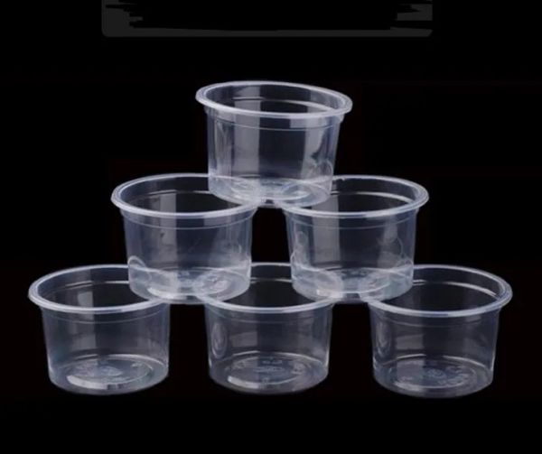 Tasse à gelée jetable de 5oz, Mini tasse à pouding en plastique, portion ronde, transparente, Jello Souffle, tasses à shot avec couvercles SN4186 LL