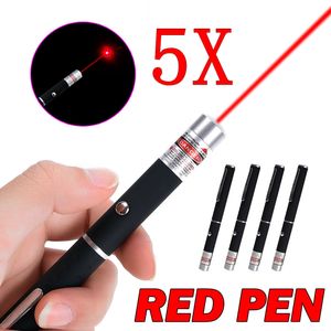 5 PACK 900 Mijl 650nm Rode Laser Pointer Pen Zichtbare Beam Lazer Voor Huisdier Speelgoed 1 mw