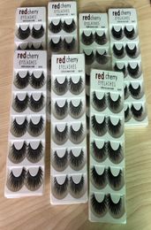 5pair Set Red Cherry Faux Cons de cils naturels Lash Eye Lashes Extension Professionnelle Professionnel Faux Couss Boue Wispies2404980