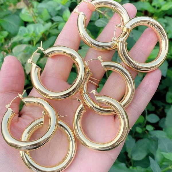 5 paires arrivent or hiphop rock géométrique cercle rond cerceau énorme boucle d'oreille européenne femme mode bijoux piercing