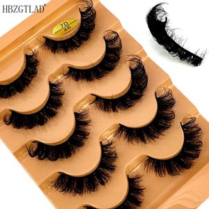 5 paires Classic Hybrid Volume Cils Arrivée Wispy D Curl Short Russian Strip Makeup Fals Cils Cils 240407