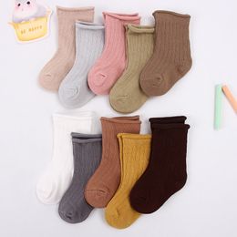 5pairs/lot baby sokken kinderen jongens meisje herfst winter warme sok geribbelde vaste kleur kleding accessoires voor 0-9 jaar kind herfst 20220921 e3