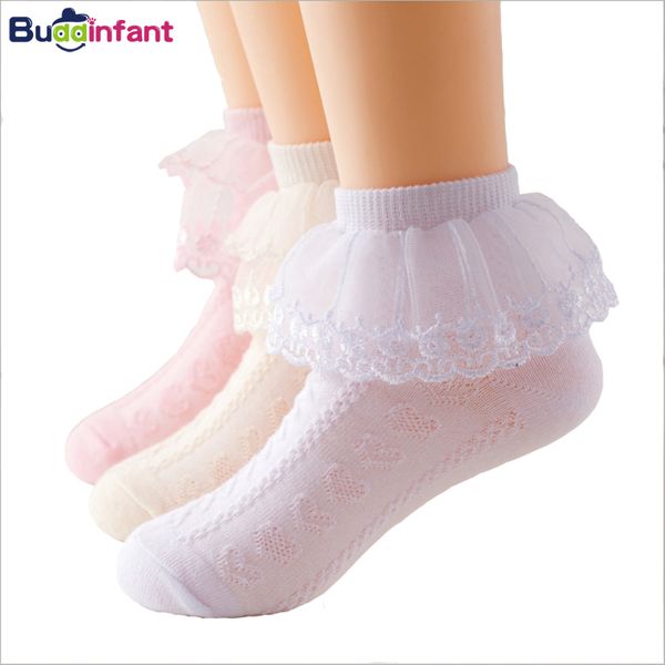 5 paires / lot filles chaussettes en dentelle enfants enfants maillage mince bébé princesse cheville blanc rose rose rose robe de tenue de mariage d'été lJ200828