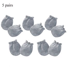 5 par/lote kiddiezoom nacido guantes antiarañazos para bebés manoplas para rascar algodón protección facial accesorios para niños 231229