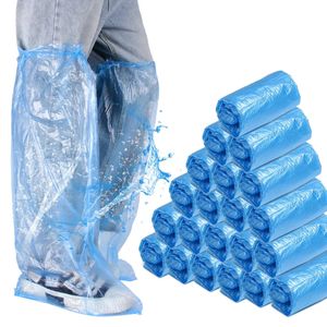 5Pairs waterdichte regenschoenbedekkingen Dikke plastic wegwerp Antislip Hightop PE Materiaal 240419