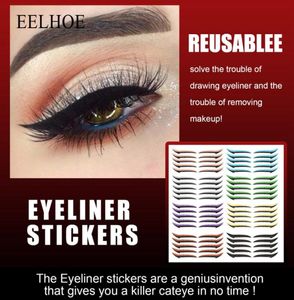 5Pairsset Waterproof Ooglidlijn Stick Herbruikbare Glitter Eyeliner Sticker Do3932008