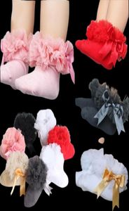 5paiys10pcs 26Y Kids Tutu Socks Korte babymeisjes Sock Princess Silk Ribbon Bowknot Lace Sock Ruffle Cotton enkel Sokken POGRAP6351519