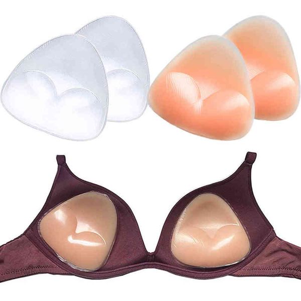 5 PC 1 paire Femmes Soutien-Gorge Insert Pad Soutien-Gorge Coupe Du Sein Plus Épais Push Up Coussinets En Silicone Mamelon Couverture Autocollants Bikini Inserts Sous-Vêtements Intimates Y220725