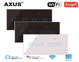 5PC AXUS Smart Light Touch Switch Glass Panel EU Standard 456 Gang Tuya WiFi Wandschakelaar Ondersteuning Google Home Alexa Voice Control7960981