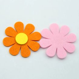 5pc Colorful Flower Coute Felt DIY Home Child Room Kindergarten Stickers Decor Mur Puzzle Game Game coudre Appliques Fabric Crafts