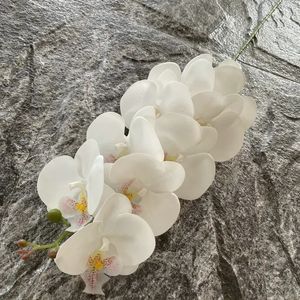 5pc faux réel tactile papillon orchidée fausses fleurs 9head phalaenopsis arrangement de fleurs de mariage fête à la maison florale ornement 240417