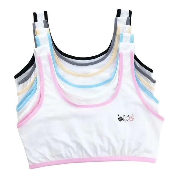 5 Pc/Lot sous-vêtements pour enfants coton filles débardeur couleur bonbon maillot de corps filles Singlet bébé Camisole hauts de soutien-gorge Sport 240301