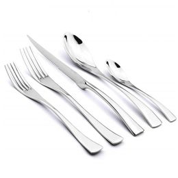 Cutlery de luxe 5pc Set de qualité vintage Silver Shiny 1810 en acier inoxydable haute qualité.