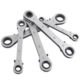 Freeshipping 5 St Metrische Offset Momentsleutel Set Universele Ratelsleutel Spanner Dubbele Steeksleutel Offset Ringsleutel Lcncl