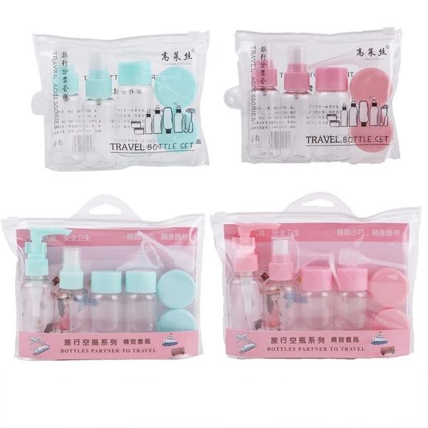 5pc/set Mini maquillaje de maquillaje cosmético botellas de crema para macetas plásticas transparente carcasa de maquillaje recipiente de botella de viaje de viaje