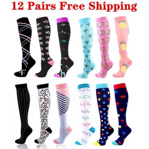 5PC Chaussettes Bonneterie 12 Paires Lot Lot Chaussettes De Compression Infirmière Femmes Infirmière Médicale Chaussettes De Sport Running Bas De Pression Chaussettes De Compression Z0221