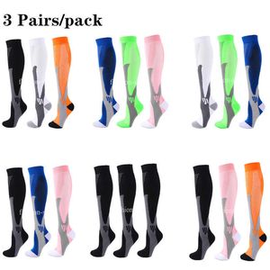 5 -st sokken kousen 3 paren compressiesokken voor vrouwelijke mannen sokken 30 mmHg comfortabele medische verpleegkundige anti -vermoeidheid atletische nylon hardloopkousen Z0221