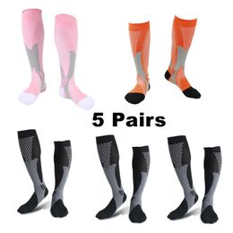 5PC Socks Hosiery 34567 pares de calcetines de compresión hombres mujeres verano calcetines de ciclismo Edema Diabetes venas varicosas maratón correr medias deportivas Z0221
