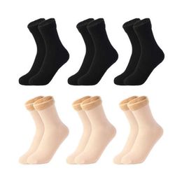 5PC Socks Hosiery 6 paires chaussettes de neige d'hiver chaussettes thermiques avec velours épaissi tube droit chaussettes à fond en coton chaussettes de sol thermiques à bride Z0221