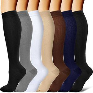 5 -st sokken kousen compressie kousen bloedcirculatie promotie afslankcompressie sokken antifatigue comfortabele vaste kleur sokken z0221