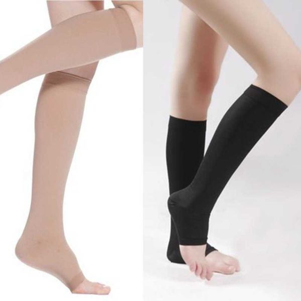 5PC Chaussettes Bonneterie Bout Ouvert GenouHaute Bas De Compression Médicale Varices Bas Compression Brace Wrap Façonnage pour Femmes Hommes 1821mm Z0221