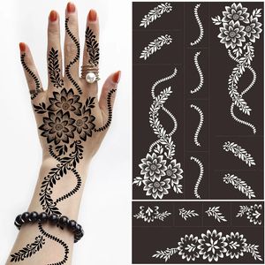 5PC tijdelijke tatoeages professionele henna stencil hand tattoo body art sticker sjabloon bruiloft tool India bloem mandala nieuwe 231018