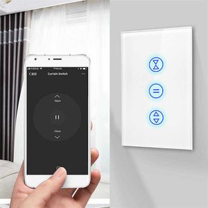 Tuya Smart Life EU/US WiFi Roller Sluit Gordijn Lichtschakelaar Wall Touch Switch voor elektromotorische blinds Google Home Aelxa W220314