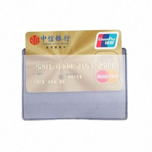 5pc étanche transparent PVC carte couverture silicone titulaire de la carte en plastique protéger les cartes étudiant titulaire de la carte Bit banque carte d'identité 87aF #