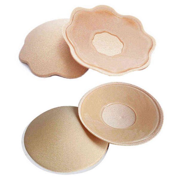 5PC Femmes Auto-Adhésif Soutien-Gorge Pad Silicone Autocollants De Sein Réutilisables Pasties Invisible Tepel Couverture Lavable Boob Tape Accessoires Sexy Y220725