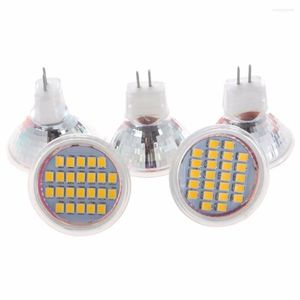 5 uds 1,5 W DC12V MR11 G4 bombilla LED 24 3528 SMD 1210 2835 lámpara blanca/blanca cálida Mini foco candelabro brillo