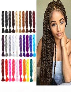 5Pcs 100g Pcs Extensions de cheveux de tressage synthétiques 24 pouces Ombre Jumbo Fiber Extensions de cheveux de tressage pour la vie quotidienne ou Party3621303