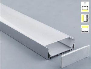 Livraison gratuite anodisé diffus clair ou milkt couverture large profil aluminium led canal pour led bandes lumineuses