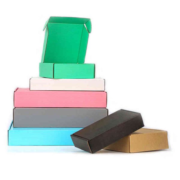 5 pièces/10 pièces/couleur boîte-cadeau transport de vêtements emballage en carton ondulé stockage petit carton taille personnalisée et imprimé H1231