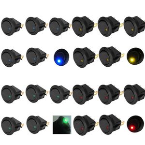 5 pièces 12V LED point lumière Auto voiture bateau rond bascule marche-arrêt interrupteur à bascule B00225 BARD