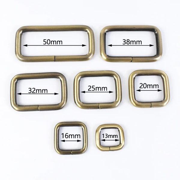 5pcs anillos de metal de 16-50 mm rectángulo de hebilla d anillo conectar gancho de cinta bobina hebilla stap stap clap accesorios de hardware