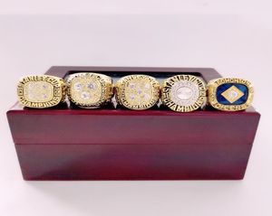 5pcs 1984 1985 1987 1988 1990 Edmonton Championship Ring Set Men Fan Souvenir Gift Wholesale3473520