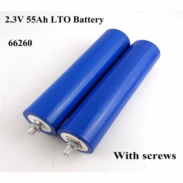 5 pièces 2.3v 55ah LTO batterie Lithium titanate oxyde batterie 2.4V LTO cylindrique 66260 pour batterie d'inverseur de stockage d'énergie solaire