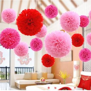 50 pc's 15/20 cm Tissue Paper Pompoms Bloem Garland Wedding Decoratie Diy Paper Bloemen Ball Baby Shower Verjaardagsfeestje