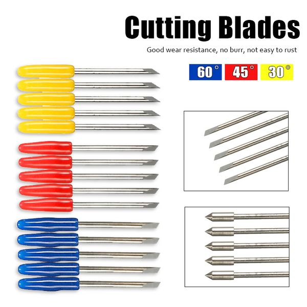 5pcs 30/45/60 degrés en vinyle Cutter Gravure Machine Blades Cutter Remplacement pour Graphtec CB09 Vinyl Cutter Proce