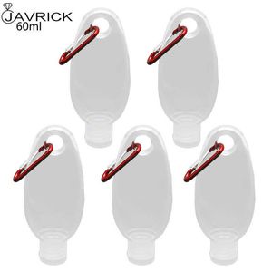 5 stks 30 ml 60 ml herbruikbare draagbare mini-size lege spuitfles hand sanitizer reizen kleine houder haak sleutelhanger carrier G1019