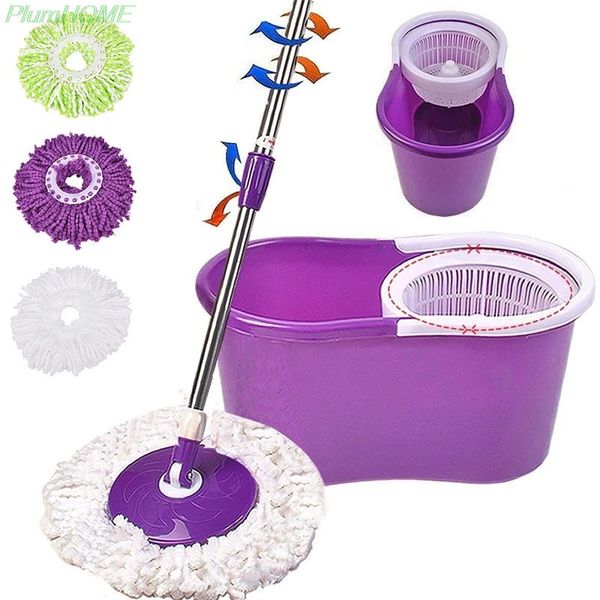 5pcs 360 Magic Rotation Rotation automatique Microfibre MOP Tête de tête Flocères de lavage Nettoyage Broom 240418