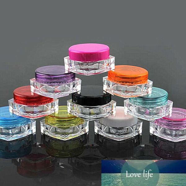 5 pcs 3g 5g Vide mini Voyage En Plastique Carré Cosmétique pot Soins de La Peau Conteneur Bouteille Visage Crème Échantillon Flacons Pot Nail art Gel Boîte