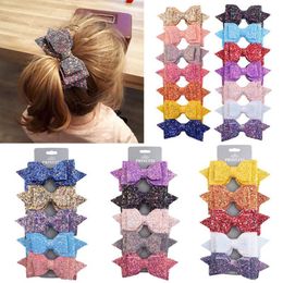 Pinces à cheveux à paillettes brillantes pour enfants filles, 5/40 pièces, pince à cheveux avec nœud papillon, épingle à cheveux, cadeau