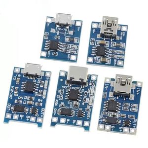 5PCS 5V 1A Micro / Type-C / Mini 18650 TP4056 Lithium Battery Chargeur Module Charging Board avec protection double fonctions li-ion