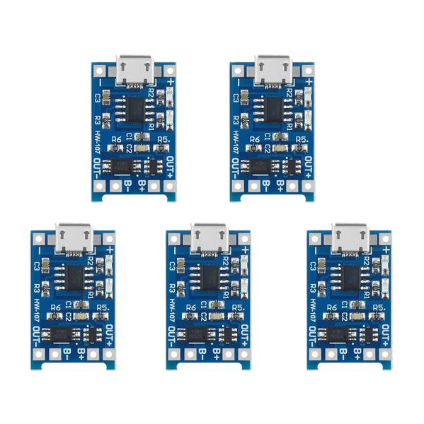 5V 1A Micro USB 18650 Module de chargeur de carte de charge de batterie au lithium et double fonction de protection TP4056