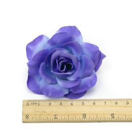 5 pcs 6.5 cm Grand À La Main En Soie Artificielle Rose Fleurs Têtes Diy Scrapbooking Guirlande Faux Mini Fleur Pour Le Mariage De jlljFS