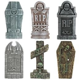 5 uds 6 uds decoraciones de lápidas de Halloween decoraciones y accesorios realistas y reutilizables para el patio de la casa encantada estilo aleatorio