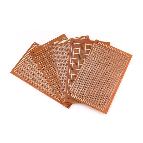 5pcs 9x15 9 / 15cm Single côté prototype PCB Carte universelle expérimentale Bakelite Copper Plate Circuirt Board Yellow