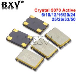 5pcs Oscillateur de cristal actif 5070 SMD OSC 6MHz 10 MHz 12MHz 16 MHz 20MHz 24 MHz 25 MHz 33 MHz 50MHz 7050 5 * 7 Nouvel oscillateur en cristal